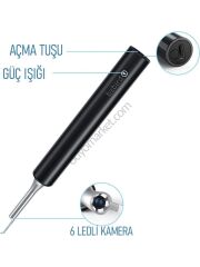 Video Otoskop, Kablosuz WiFi Bağlantılı Kulak Kamerası, Görüntülü Kulak Temizleme Cihazı, Video Kameralı Otoskop ve Işıklı Çubuk, Odyomarket